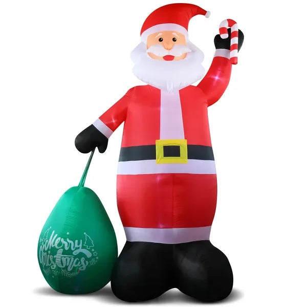 14 FT Lighted Giant Santa Claus with Large Gift Bag